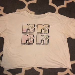 Faded MTV White Crop Top